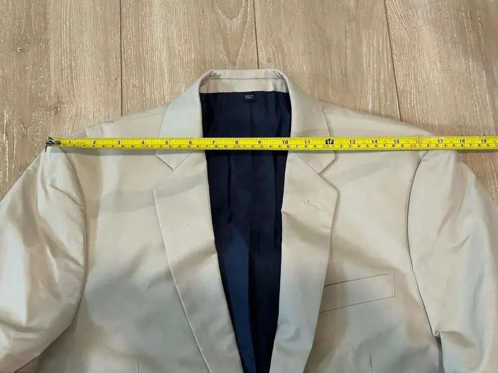 J.Crew Thompson Two-Button Cotton Chino Blazer in Beige 38S Like New